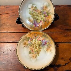 Vintage Royal Rudolstadt Prussia Grape Design Plates Porcelain 6”